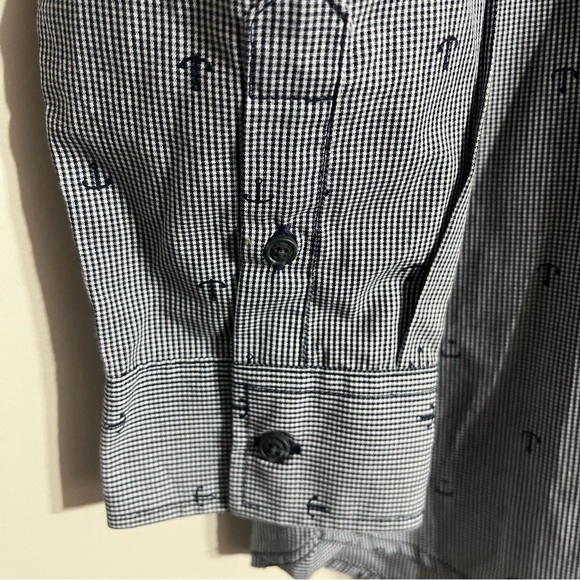 Boys Nautica Long Sleeve Button Down Shirt Anchor Print Size 16 Nautical Preppy - Picture 5 of 7